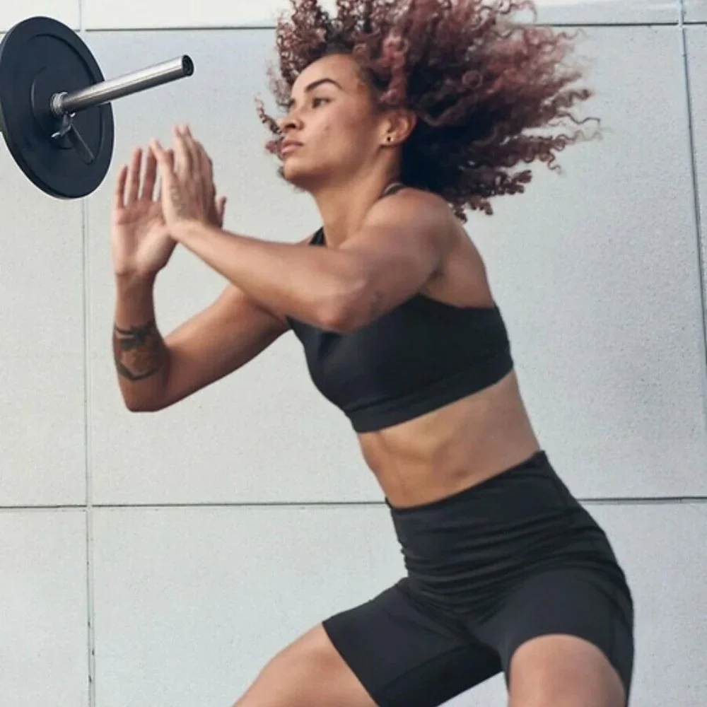NWT Athleta S Black A - C Ultimate Bra In Supersonic Run Train HIIT Wicking - Picture 4 of 5
